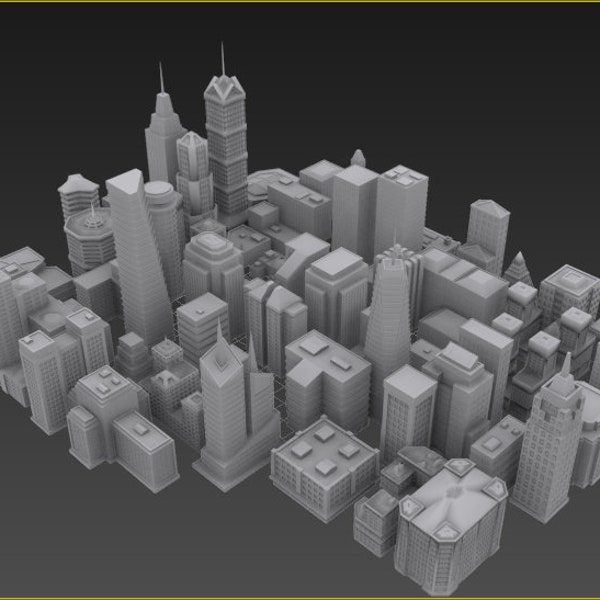Over 50 Buildings and Skyscrapers for 3d printing