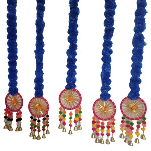 FestiveVibe- 6pc Colorful Artificial Marigold hangings with Dreamcatcher and pom pom hangings Navratri Decorations/Diwali Decorations