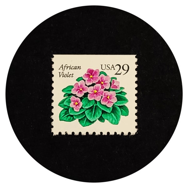 16 African Violet Stamps, Saintpaulia, House plant, US Postage, 1993, Unused, 29 cent face value, Scott #2486