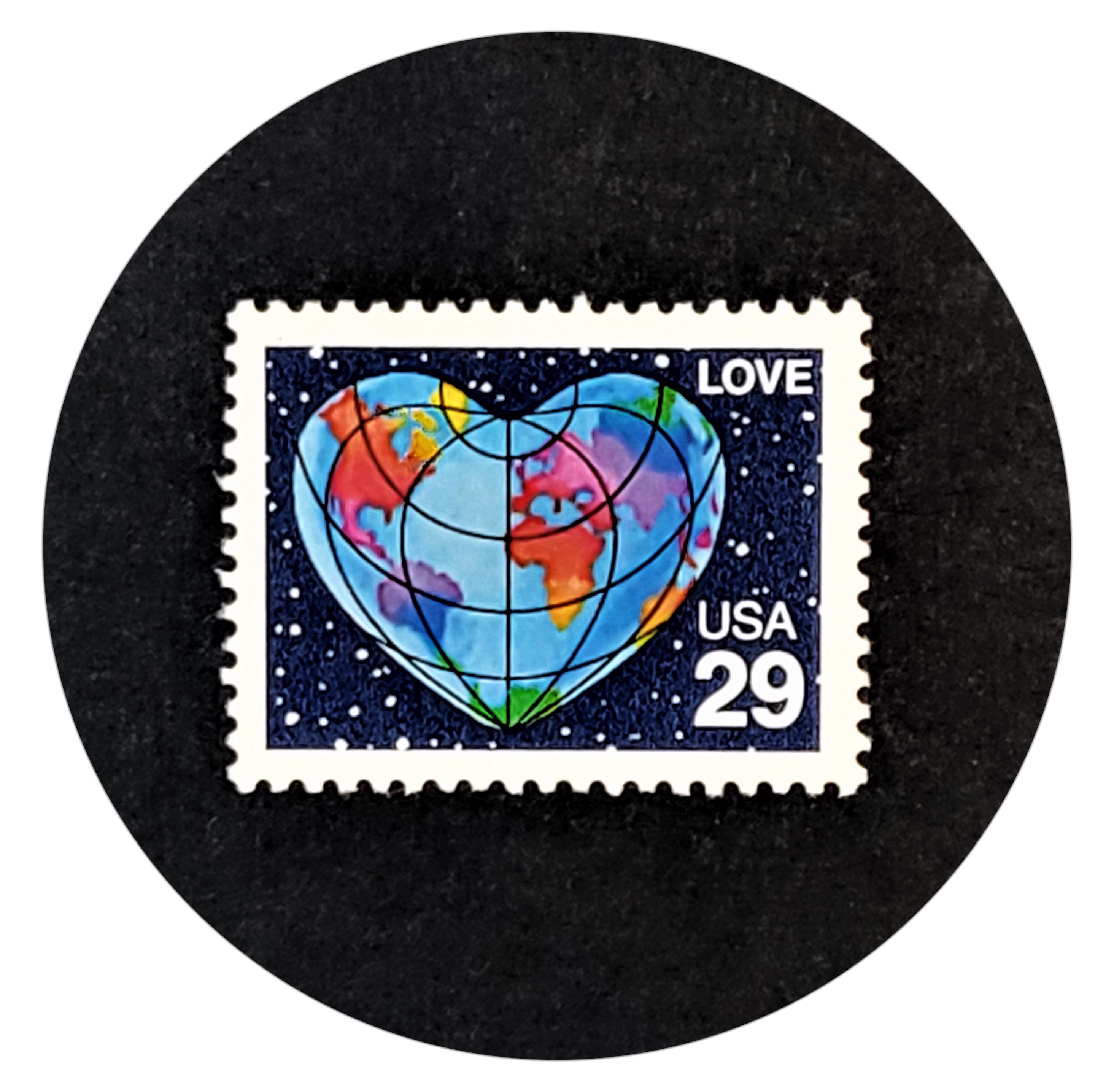10 Love Rainbow Heart Stamps, 20 Cent 1984 Unused Postage Stamps, Colorful  Hearts 