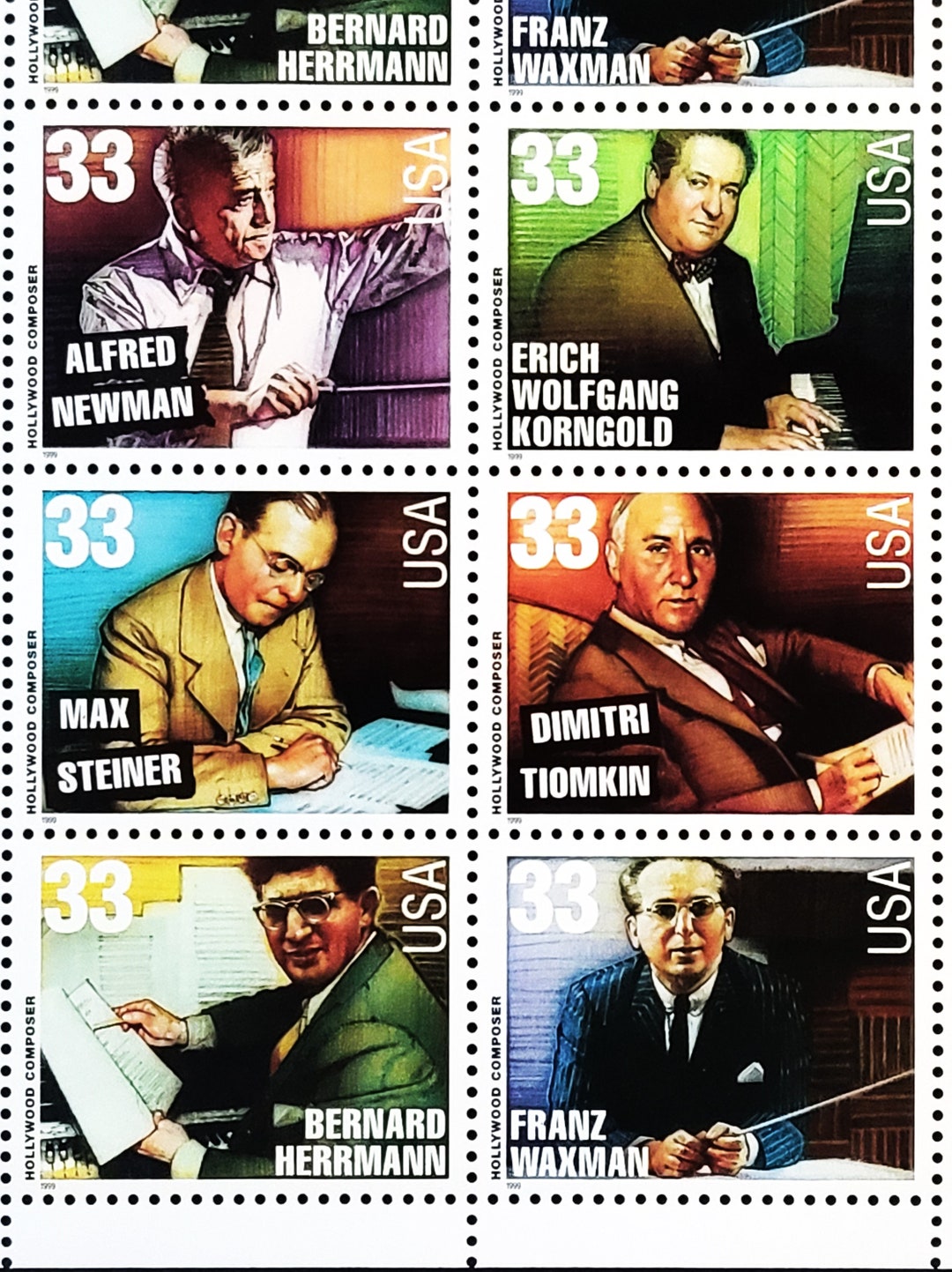 20 Hollywood Composers Stamps Music US Postage 1999 Etsy