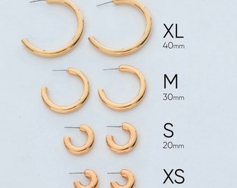 Hoop Earrings. Candongas. 24k Gold Plated. Different styles. Bold hoops, thick hoops, chunky hoops. Gold, Silver, Rose Gold. No tarnish.
