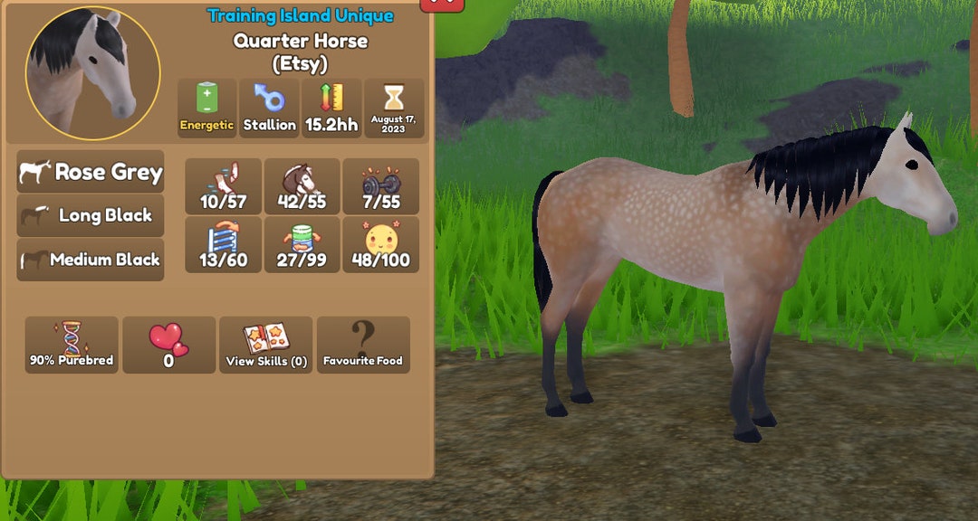 Rose Grey QH Wild Horse Islands Etsy