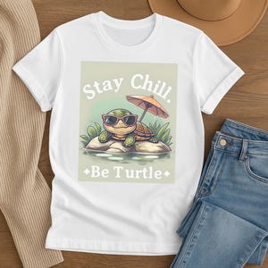 Red Eared Slider Shirt: Chill Turtle Graphic Tee - Summer Beach Vibes - Funny Reptile Shirt
