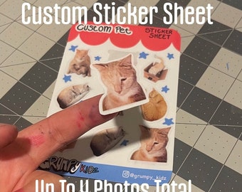 Custom Pet Sticker Sheets, Personalized Gift, Waterproof Stickers, Pet Lover Gift Ideas, Custom Stickers, Waterproof Stickers Of Your Pet!