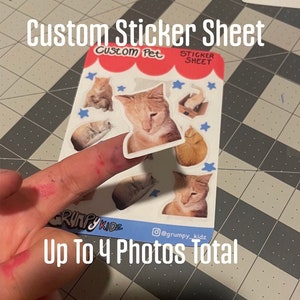 Custom Pet Sticker Sheets, Personalized Gift, Waterproof Stickers, Pet Lover Gift Ideas, Custom Stickers, Waterproof Stickers Of Your Pet image 1