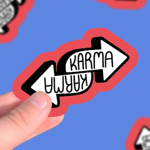 Karma Reverse Uno Die-cut Sticker, Sarcastic Gen Z Sticker, What Goes Around Comes Back Around!