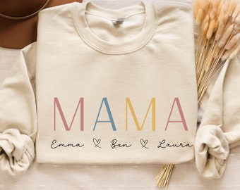 Personalized Mom Sweatshirt with Children's Names, Birthday Gift mom, Mother's Day gift, Personalized Mom Sweatshirt | Gift for her