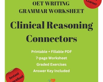 OET Clinical Reasoning Connectors Worksheet with Answers