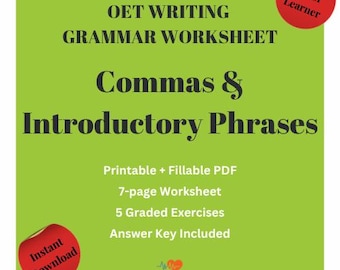OET Commas Worksheet: Introductory Phrases with Answers