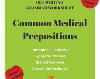 OET Medical Prepositions Grammar Worksheet with Answers