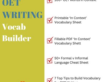 OET Writing Vocabulary Pack | 100+ Medical Vocabulary in Context | OET Writing Guide for Healthcare Professionals