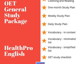 OET Study Planner for Health Professionals | Vocabulary & Exam Prep | Study Resources | Digital Download