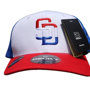 San Diego Padres Hat, Embroidered, Red white and blue For Dad, Mom, Grandpa, Son, Kids