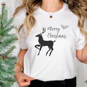 Merry Christmas Reindeer Tee: Festive Holiday Shirt