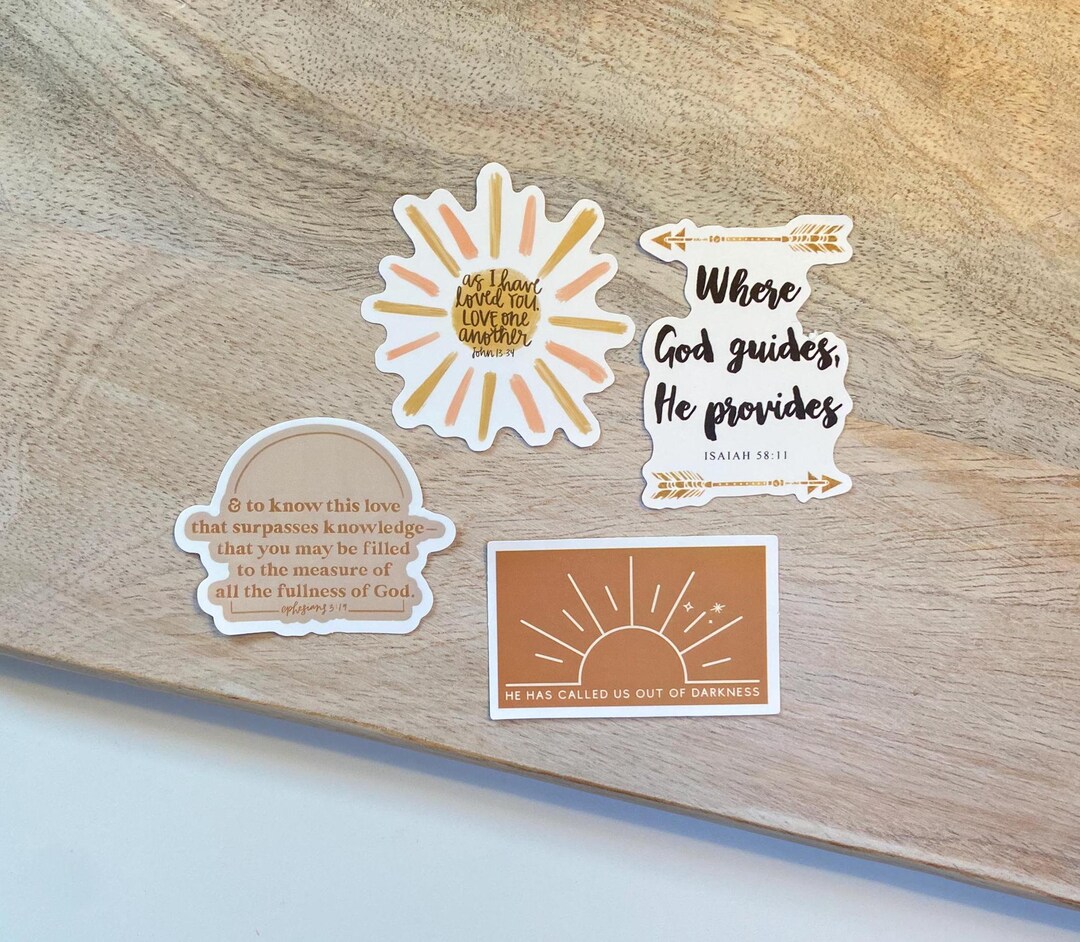 Christian Bible Verse Sticker Pack: Waterproof Faith Decals (set of 4 ...