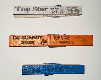 Cheer Spirit Pins – Custom Engraved Clothespins for Cheerleaders & Teams