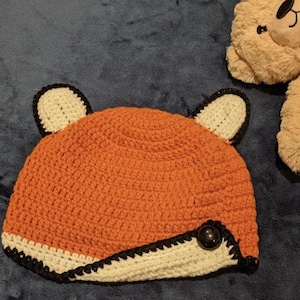 Fox Knitted Hat | Fox Ear Hat | Fox Ear Knitted Beanie | Animal Hat | Unique Winter Hat | Fox Beanie | Fox Crochet Hat