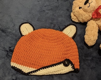 Fox Knitted Hat | Fox Ear Hat | Fox Ear Knitted Beanie | Animal Hat | Unique Winter Hat | Fox Beanie | Fox Crochet Hat