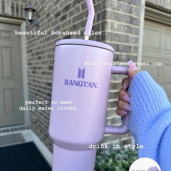 Bangtan 40oz Cup, BTS, Jungkook, Taehyung, Jimin, JHope, Yoongi, Jin, RM, BTS Cup, Bts Army, Borahae, Custom gift, Kpop, V, Namjoon, Suga