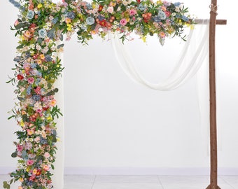 Wildflower Wedding Flowers for Rectangle  Arch Wedding Flower Arrangement for Round Arbor Summer Wedding
