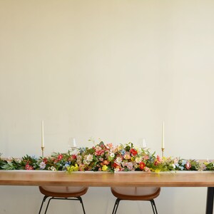 Wildblumen Tischgirlande Künstliche Blumen Tischläufer für Hochzeit Mittelstück SweetheartTableFlowe