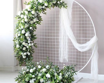 Greenery Wedding Arch Arrangements with White Flowers Wedding Arch Swag