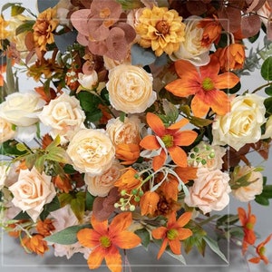 Horn Arch with Flower Arrangement Fall Wedding Arch Flowers in Shade of Burnt Orange, Golden Yellow and Ivory image 6