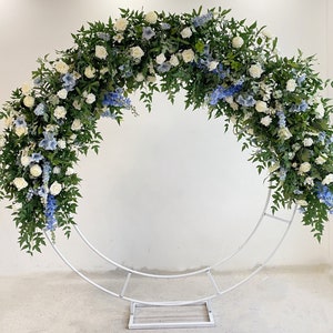 Blue White Wedding Flower Arrangement Greenery Wedding Arbor for Ceremony image 1