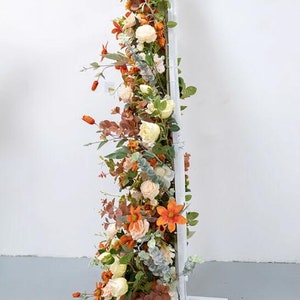 Horn Arch with Flower Arrangement Fall Wedding Arch Flowers in Shade of Burnt Orange, Golden Yellow and Ivory image 8