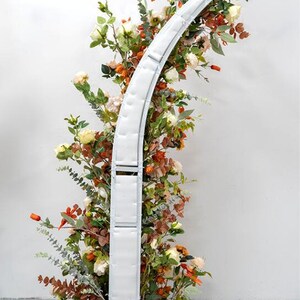 Horn Arch with Flower Arrangement Fall Wedding Arch Flowers in Shade of Burnt Orange, Golden Yellow and Ivory image 9