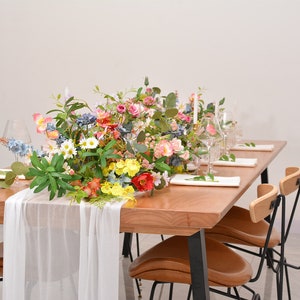 Wildflower Table Garland Artificial Flower Table Runner for Wedding Centerpiece Centerpiece 6.5ft/2M