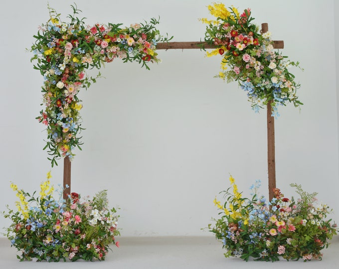 Wildflower Wedding Arch Flower Arrangement Wedding Swag Aisle Flower Etsy