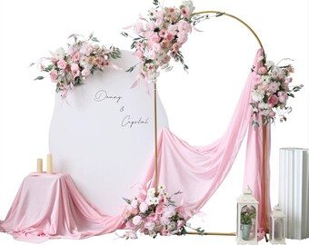 Pink Wedding Flower Arrangement Pink Floral Arch for Ceremony Pink Green Wedding