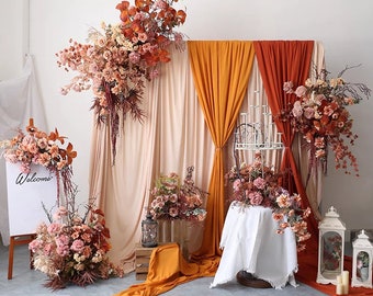Fall Flower Arrangement Wedding Arch Flowers in Shade of Terracotta and Orange