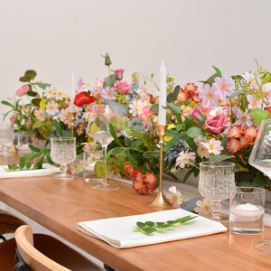 Wildblumen Tischgirlande Künstliche Blumen Tischläufer für Hochzeit Mittelstück Bild 2
