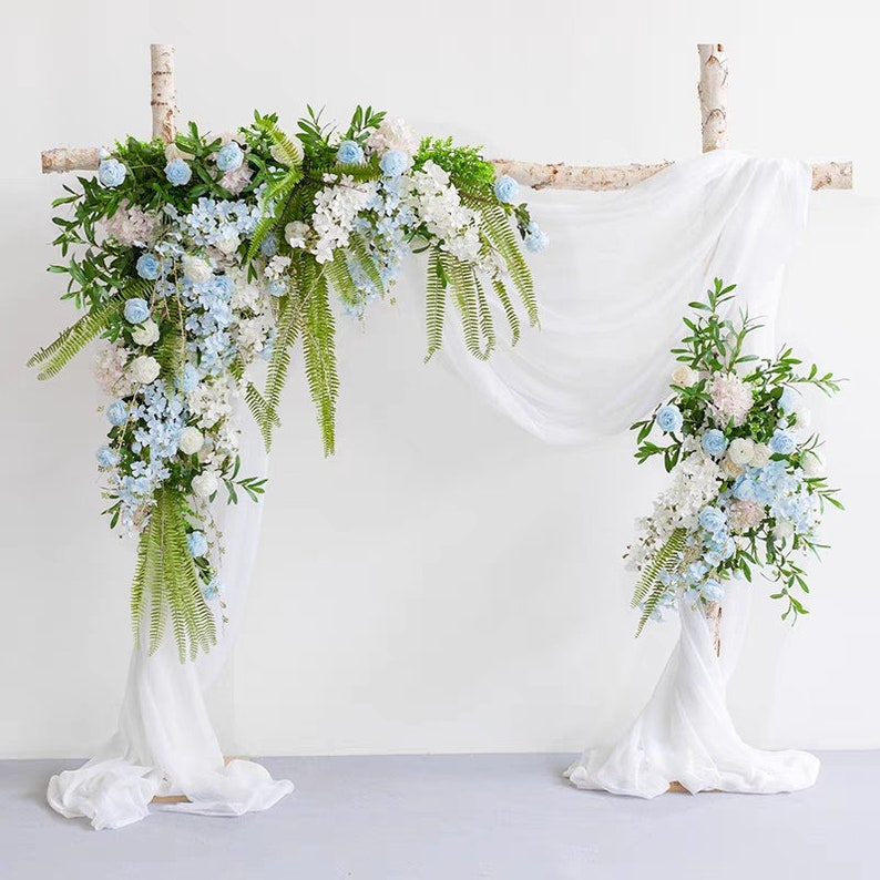 Wedding Arch Flowers Greenery Wedding Arch Spring Wedding Flowers Summer Wedding Flowers Blue