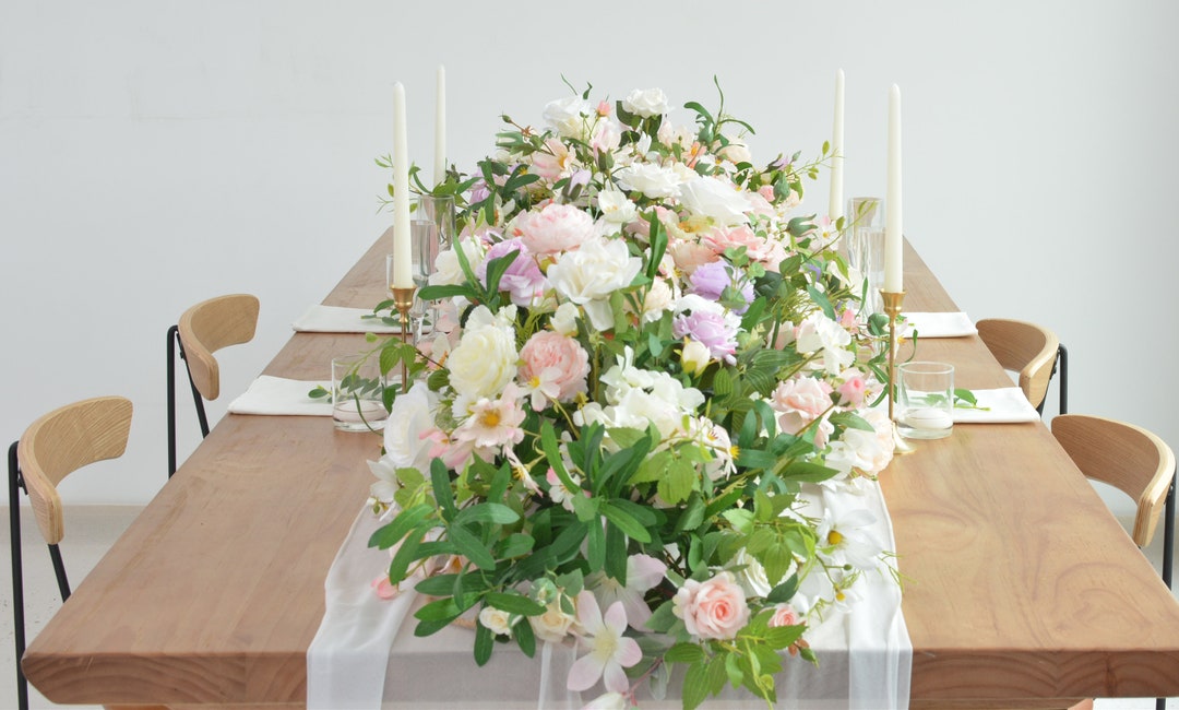 Artificial Flower Table Runner for Wedding Table Centerpiece Etsy