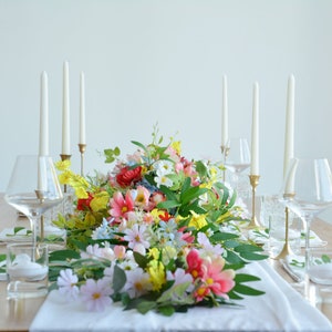 Wildflower Table Garland Artificial Flower Table Runner for Wedding Centerpiece image 8