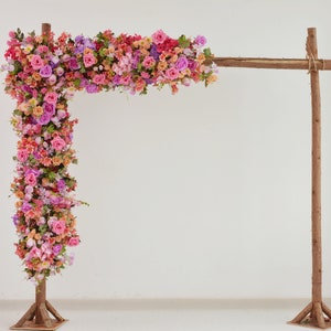 Arch Flowers for India wedding Arch Swag Spring Wedding Summer Wedding Floral Arrangement in Shade of Hot Pink, Purple, and Orange image 1