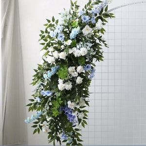 Blue White Wedding Flower Arrangement Greenery Wedding Arbor for Ceremony B