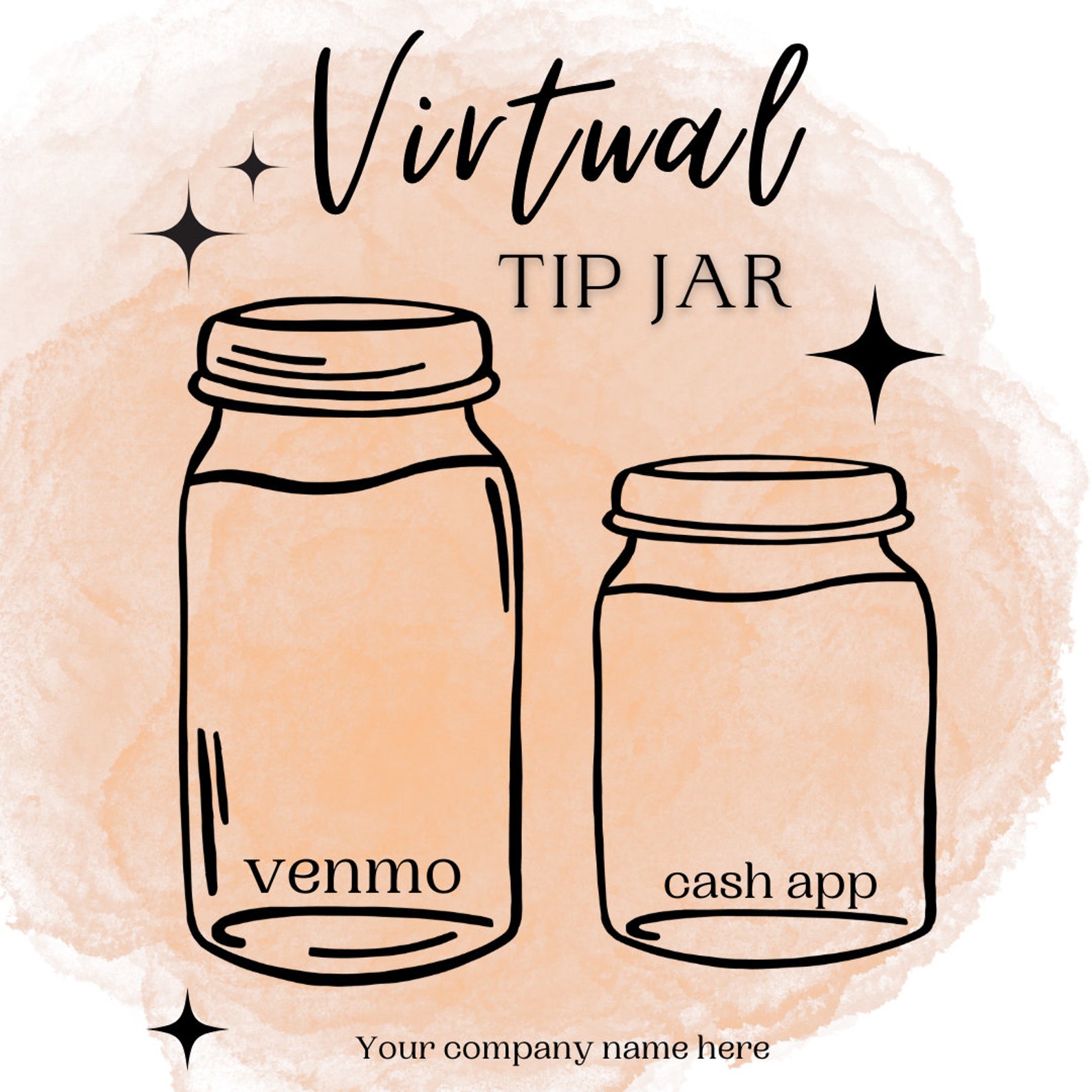 QR Code Template for a Virtual Tip Jar Etsy