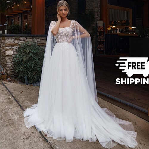 Tulle Unique Wedding Dress Fairy Floral Wedding Dress - Etsy