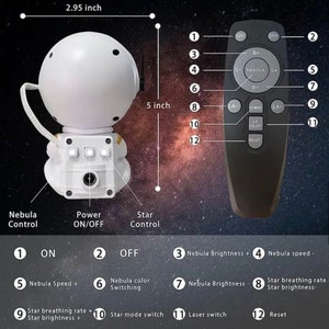 Astronaut Galaxy Projector, Star Projector, Galaxy Night Lights, game room lights, lights for bedroom, gaming room lights, astronaut image 2
