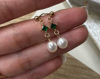 Gold filled Freshwater Pearl earrings, gold filled freshwater Pearl studs, pearl earrings, Real Pearl earrings, gift for her, gold filled