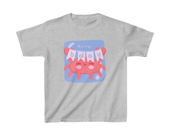 Kids Birthday Crab Heavy Cotton Tee