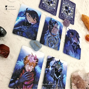 Tarjeta fotográfica de personajes de Genshin Impact, creada por Lannitae