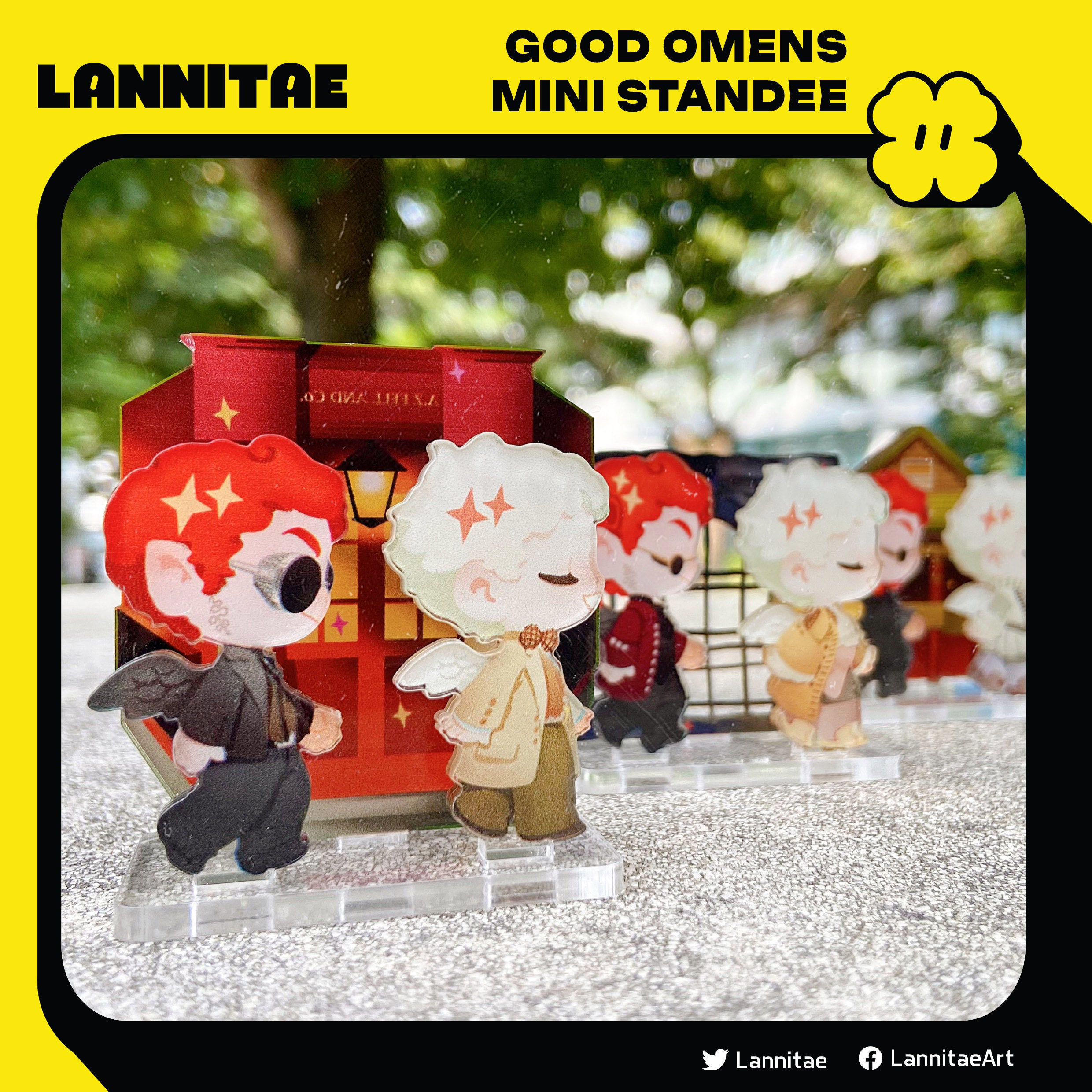 4cm - 5cm mini acrylic double board standee - Good Omens - 6000 years of Togetherness - Crowley Aziraphale