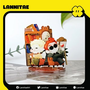 4cm - 5cm mini acrylic double board standee - Good Omens - Leisure around you - Crowley Aziraphale