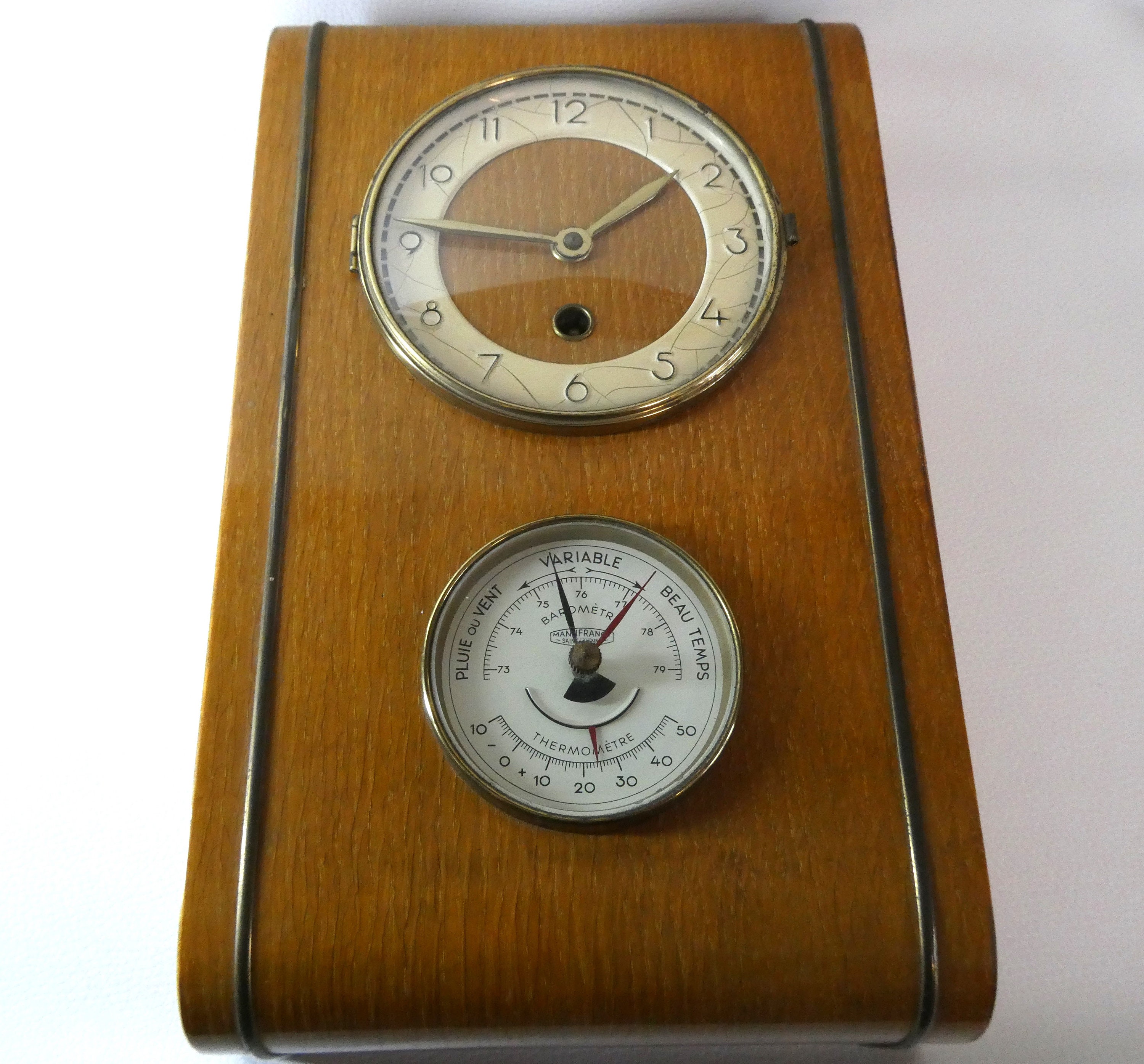 1940s Jaeger Desk Top Barometer and Thermometer
